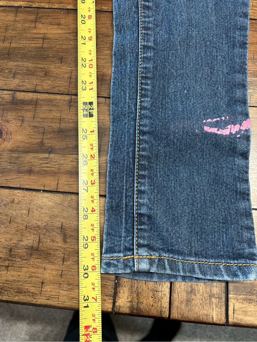 Y2K Vintage Apple Bottoms Dark Blue Distressed Embroidered Skinny Jeans - Picture 6 of 13